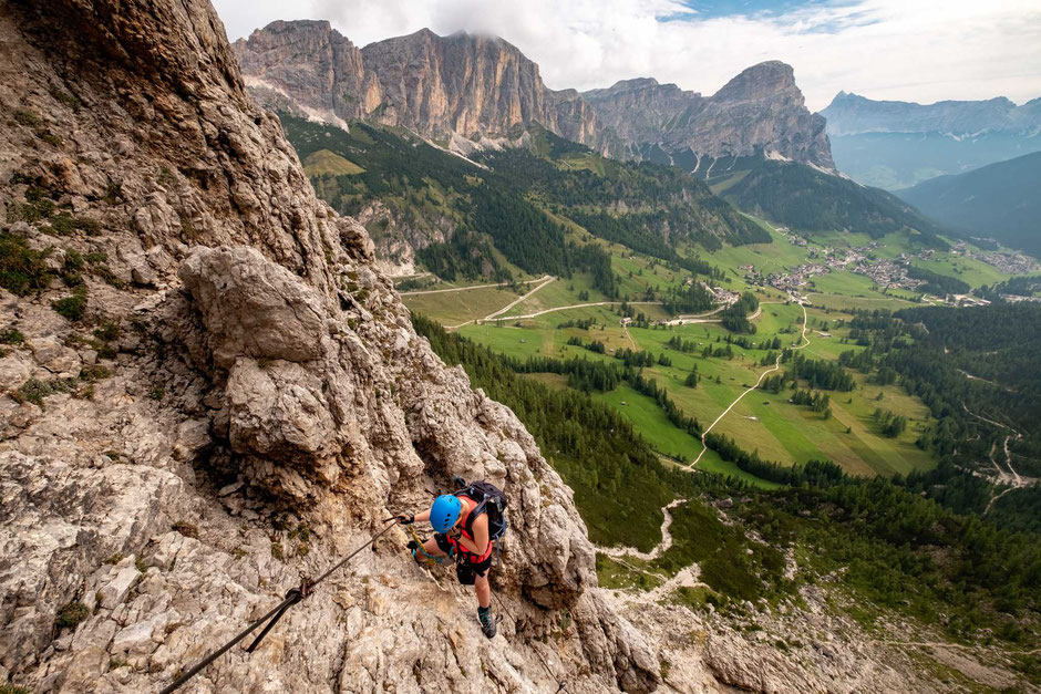 My Favourite Intermediate Via Ferratas In The Italian Dolomites 12 A climber along the via ferrata Brigata Tridentina in the Italian Dolomites