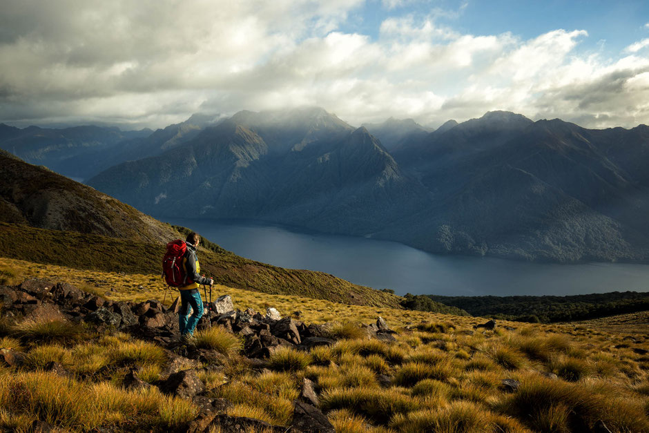 Alpine views on the Kepler Track in New Zealand. 