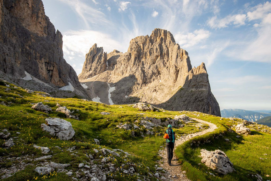 Day 9 of Alta Via 2. Crossing the Pale di San Martino range and hiking towards Passo di Ball 
