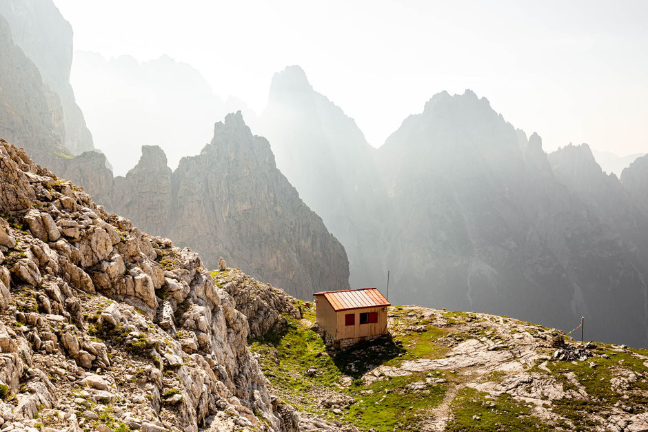 Bivacco Carlo Minazio in the Pale di San Martino Range in the Italian Dolomites