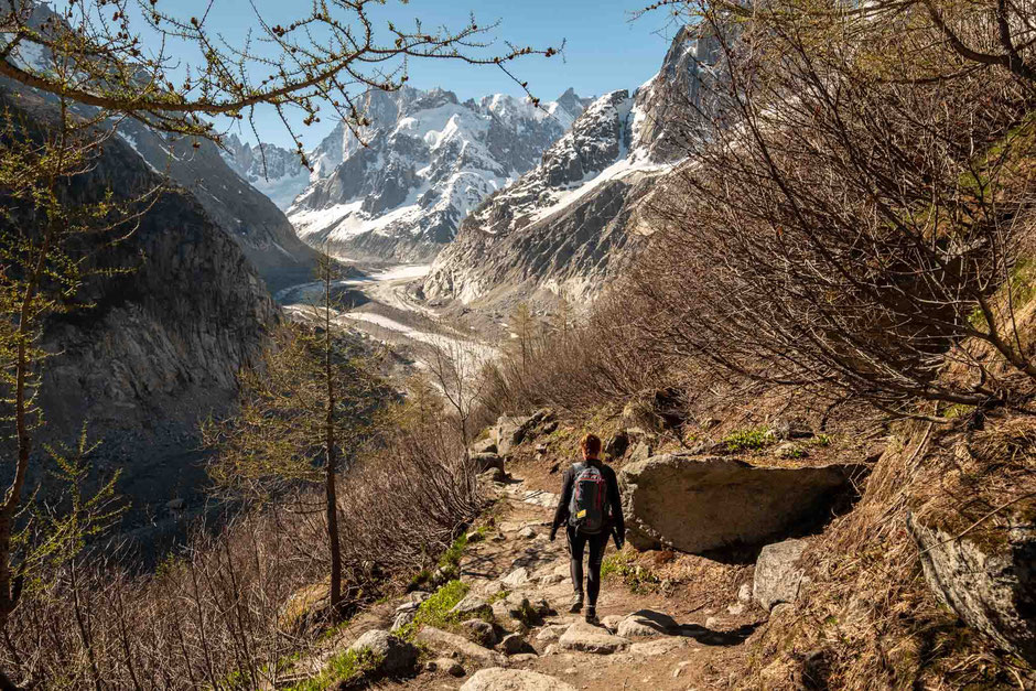 My friend Kate hiking to Mer de Glacier in Chamonix