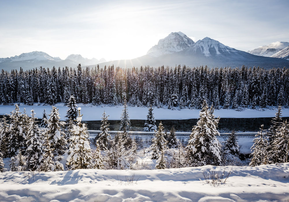 25 Photos That Prove Alberta Is A Winter Wonderland 6 Mountain views near Lake Louise in Banff National Park @InAFaraway_Land