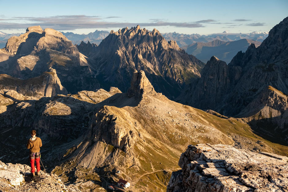 Exploring Tre Cime Nature Park Along The Croda Fiscalina Circuit Trail 29 The view of Torre do Toblin and rifugio Locatelli from the summit of Monte Paterno
