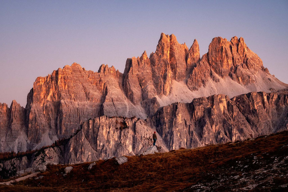 The spires of the Croda da Lago range in the Italian Dolomites