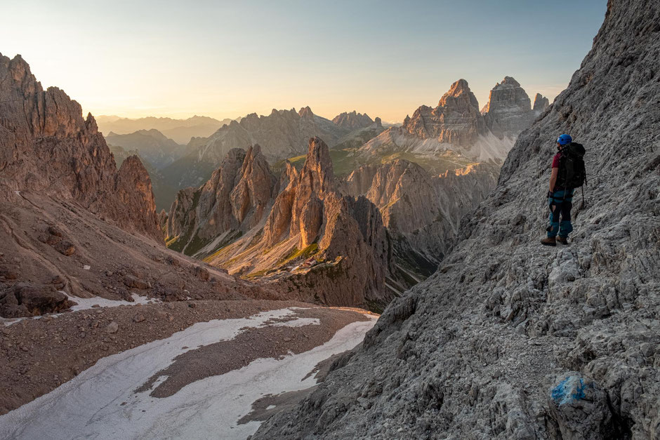 Via ferrata Merlone at sunset