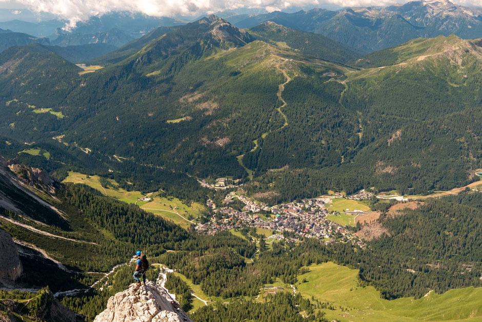 San Martino di Castrozza from the via ferrata Bolver Lugli 