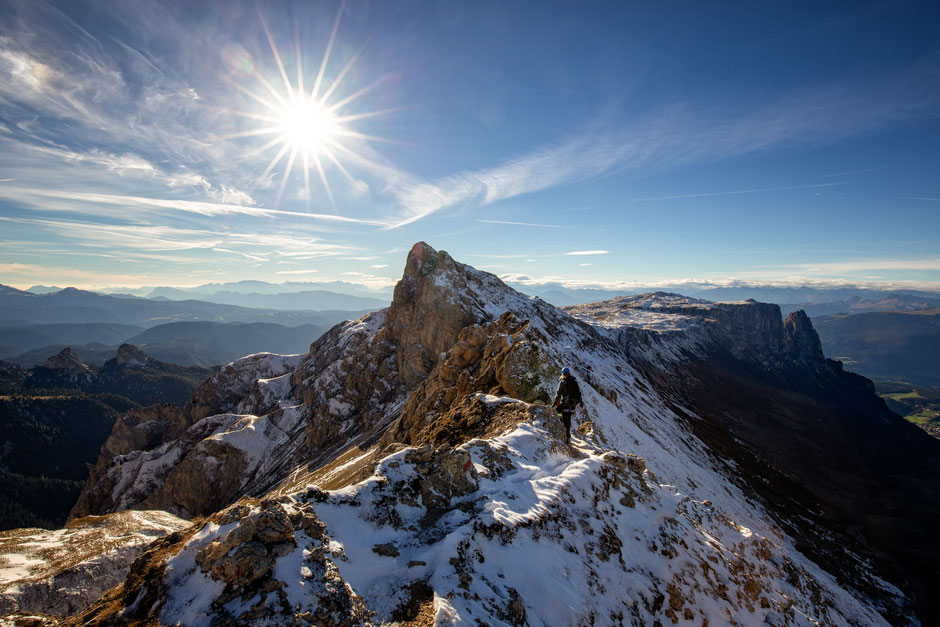 via ferrata Sentiero Massimiliano in the Rosengarten Nature Park in the Italian Dolomites 