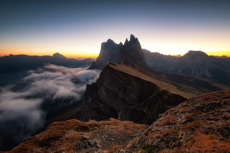The famous Seceda Ridgeline in Puez-Odle Nature Park