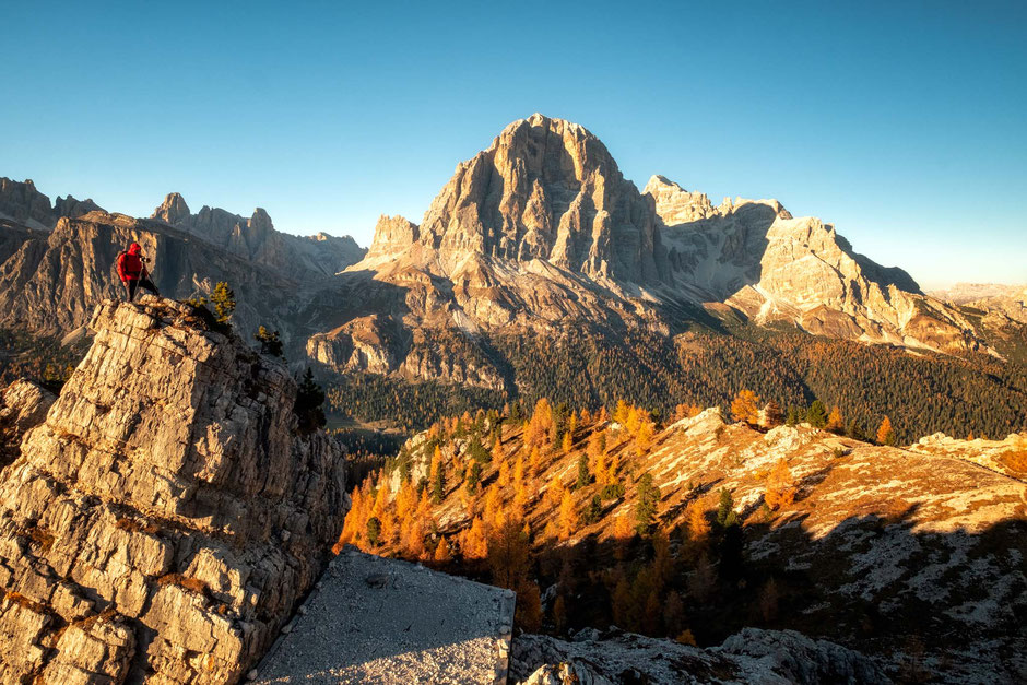 Top Via Ferratas Around Cortina d'Ampezzo In The Italian Dolomites 2 Tofana Di Rozes as seen from the Cinque Torri area