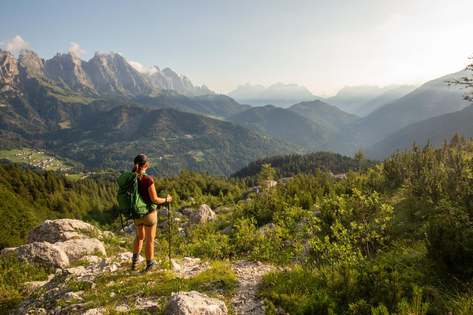 A Day By Day Guide To Hiking Alta Via 2 In The Italian Dolomites: Part 1 1 A hiker on the approach to Passo Comedon on one of the final stages the 12th day of Alta Via 2 in the Italian Dolomites