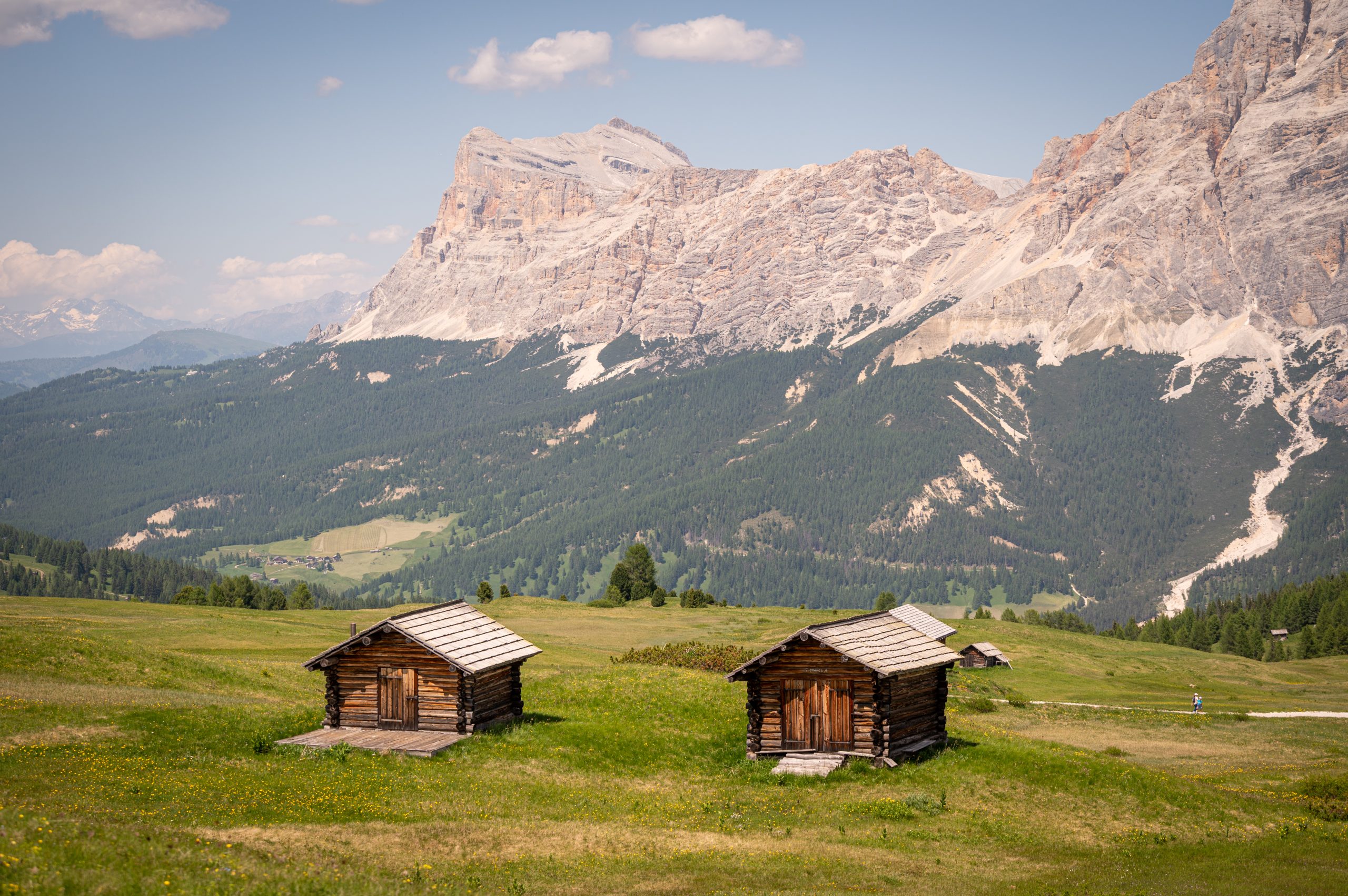Passo Valparola to Piz Sorega Hike. The view over Pralongià plateau