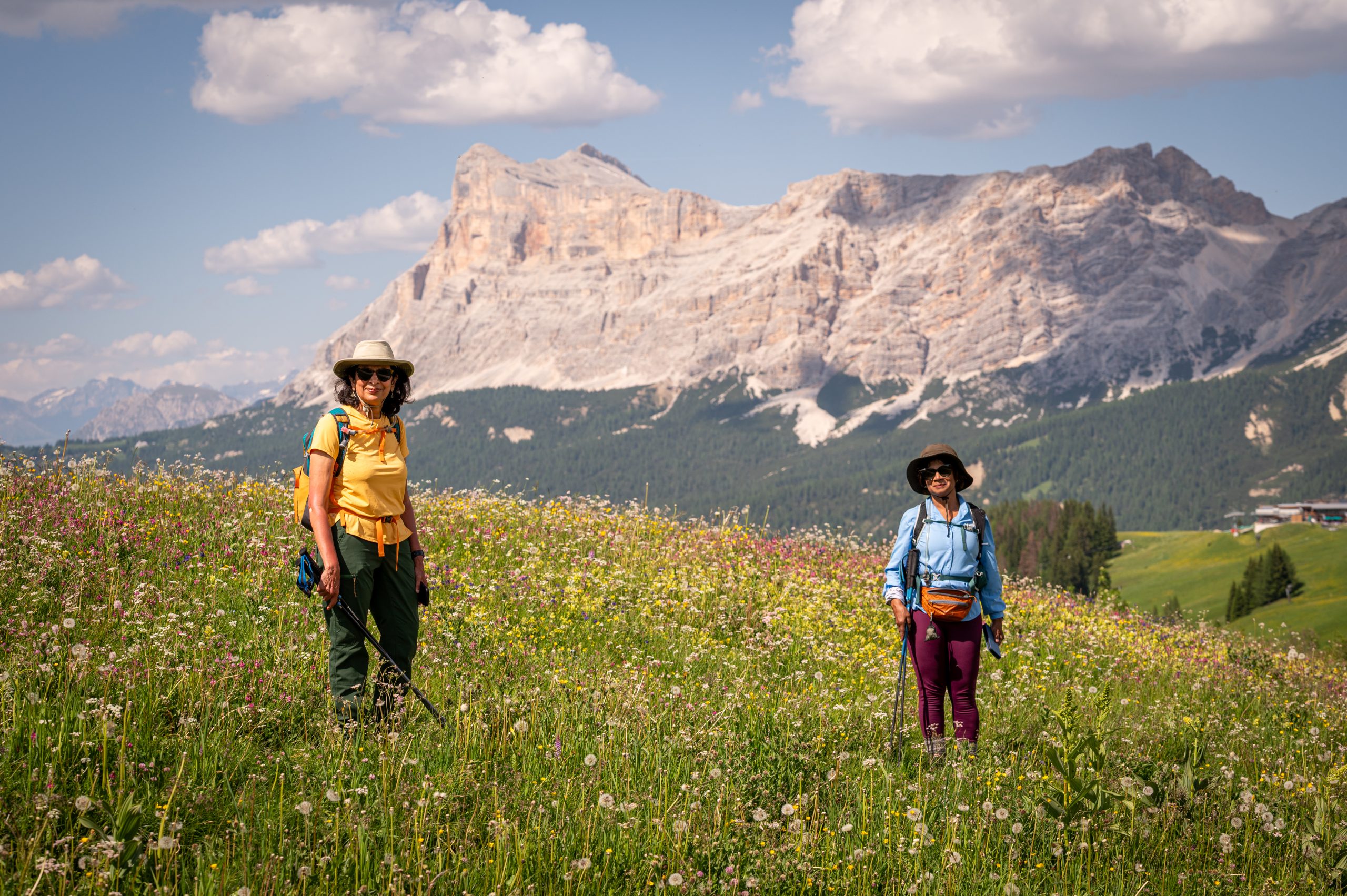 Pralongià plateau and Sasso Delle Croce in the back