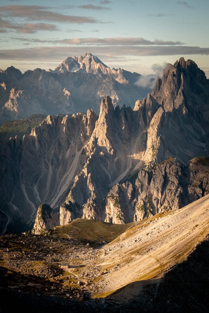 Cadini Di Misurina visible from the summit of Monte Paterno