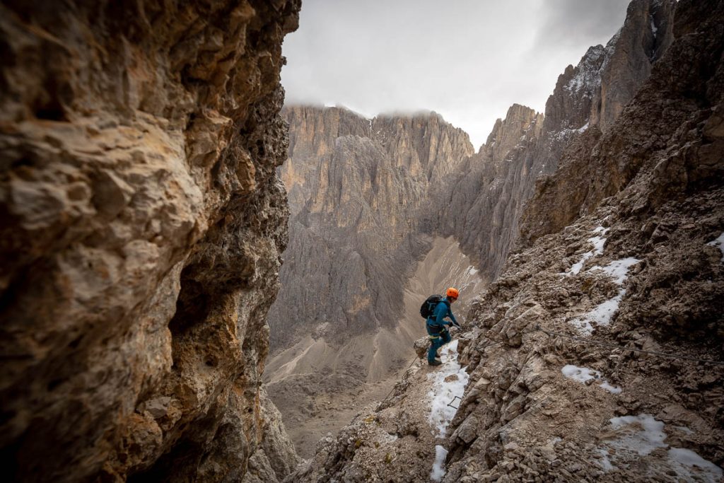 Via ferrata Oskar Schuster is one of the best via ferrata routes accessible from Val Gardena