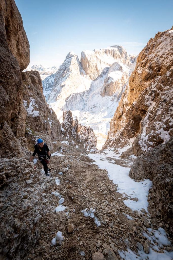 An Epic 3-5 Day Traverse Across The Rosengarten Nature Park In The Italian Dolomites 27 Via Ferrata Sentiero Massimiliano 3